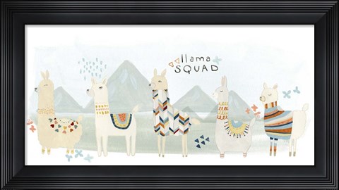 Framed Llama Squad III Print