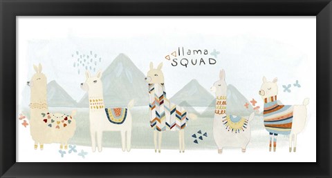 Framed Llama Squad III Print