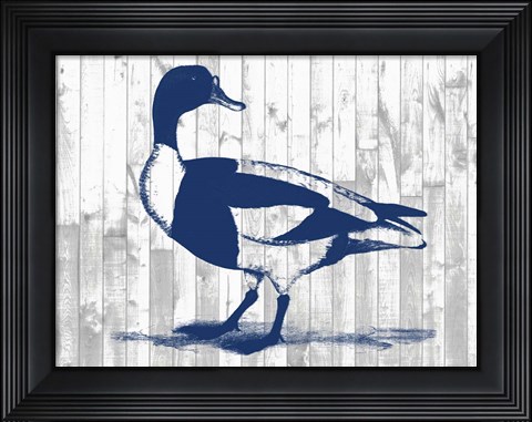 Framed Woodgrain Fowl III Print