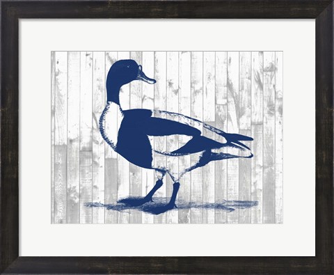 Framed Woodgrain Fowl III Print