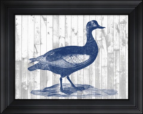 Framed Woodgrain Fowl IV Print