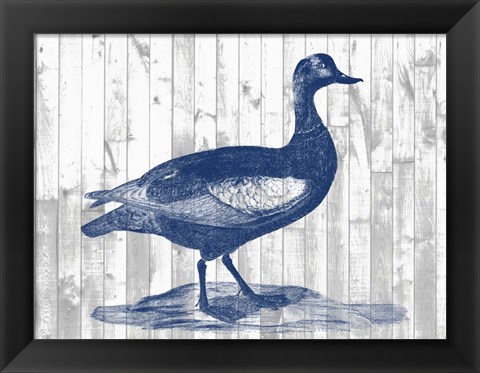 Framed Woodgrain Fowl IV Print