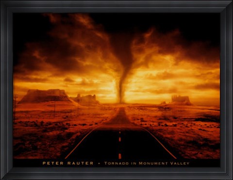 Framed Tornado in Monument Valley Print