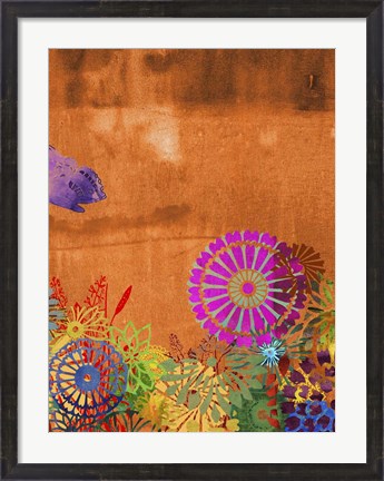 Framed Butterfly Panorama Triptych III Print