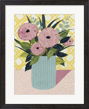 Framed Retro Bouquet I Print