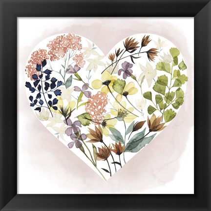Framed Love Floral I Print