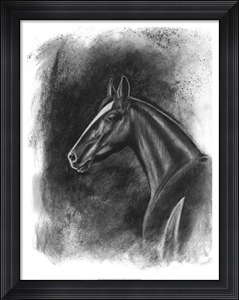 Framed Charcoal Equestrian Portrait II Print