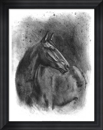 Framed Charcoal Equestrian Portrait III Print