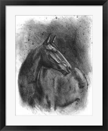 Framed Charcoal Equestrian Portrait III Print