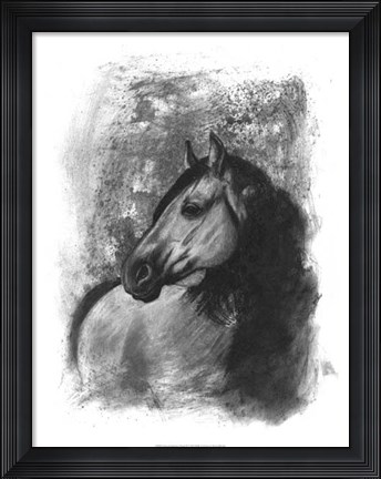Framed Charcoal Equestrian Portrait IV Print