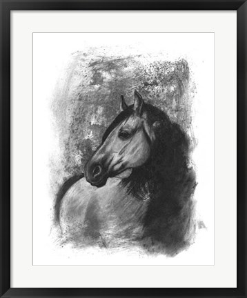 Framed Charcoal Equestrian Portrait IV Print