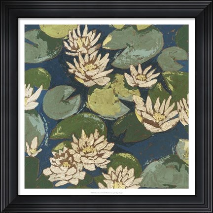 Framed Water Flowers II Print