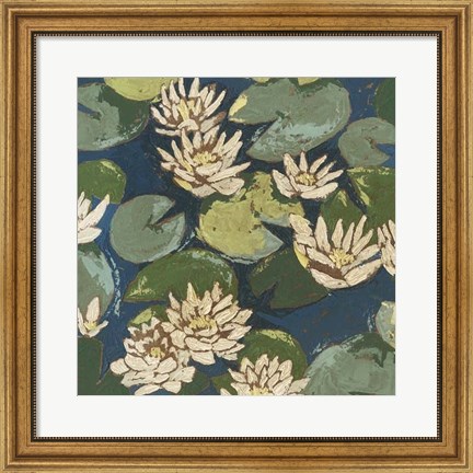 Framed Water Flowers II Print