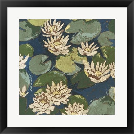 Framed Water Flowers II Print