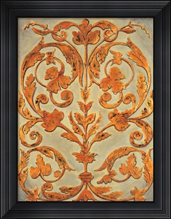 Framed Ornamental Scroll I Print