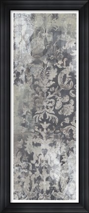 Framed Weathered Damask Panel I Print