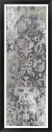 Framed Weathered Damask Panel I Print