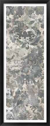 Framed Weathered Damask Panel II Print