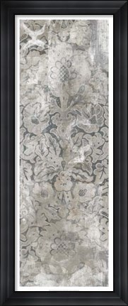 Framed Weathered Damask Panel III Print