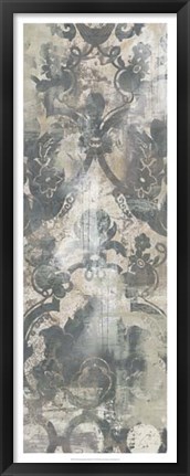 Framed Weathered Damask Panel IV Print