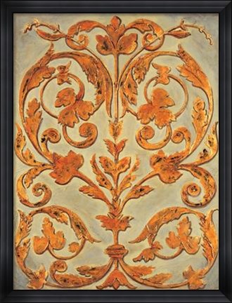 Framed Ornamental Scroll I Print