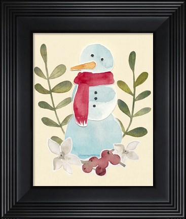 Framed Snowman Cut-out I Print