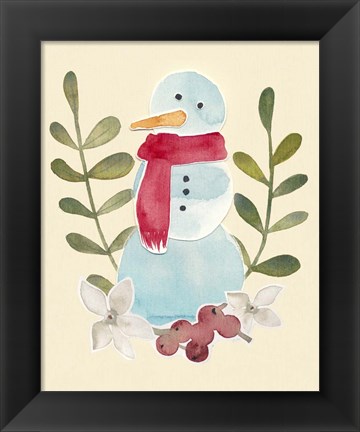 Framed Snowman Cut-out I Print