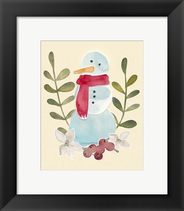 Framed Snowman Cut-out I Print