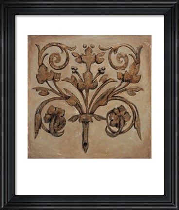 Framed Decorative Scroll II Print