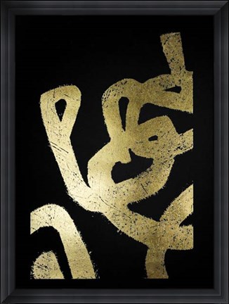 Framed Gold Foil Symbiotic I on Black Print