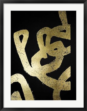 Framed Gold Foil Symbiotic I on Black Print