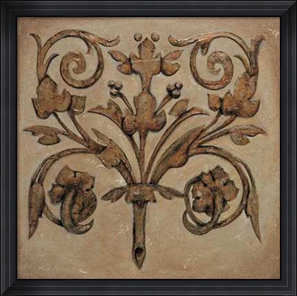 Framed Pablo Segovia - Decorative Scroll II Size 31.5x31.5 Print