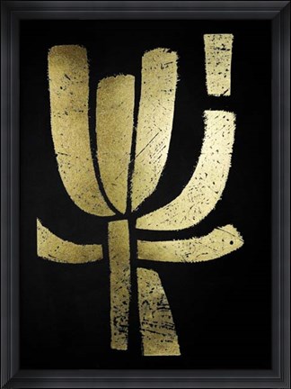 Framed Gold Foil Symbiotic II on Black Print