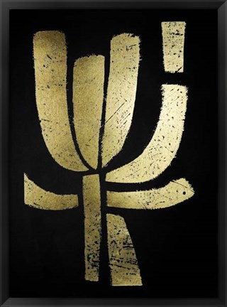 Framed Gold Foil Symbiotic II on Black Print