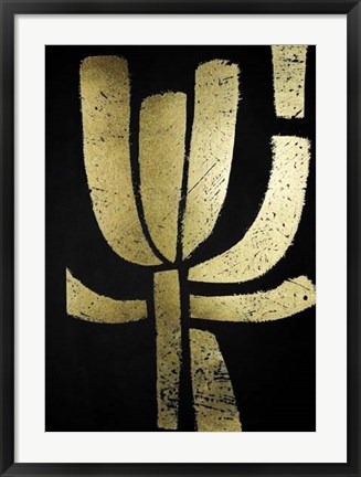 Framed Gold Foil Symbiotic II on Black Print