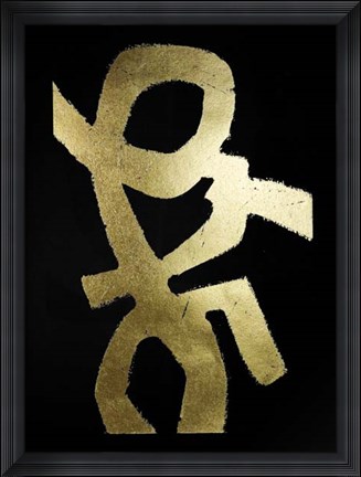 Framed Gold Foil Symbiotic III on Black Print