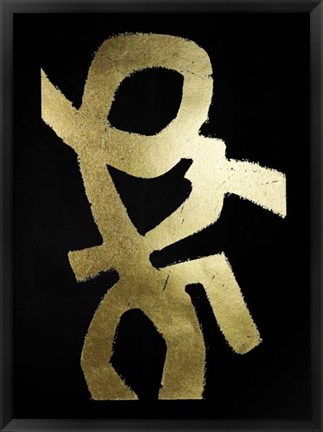 Framed Gold Foil Symbiotic III on Black Print