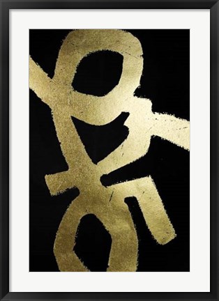 Framed Gold Foil Symbiotic III on Black Print