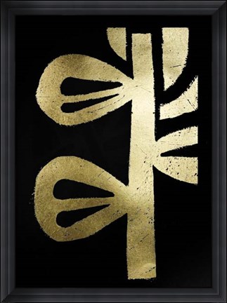 Framed Gold Foil Symbiotic V on Black Print