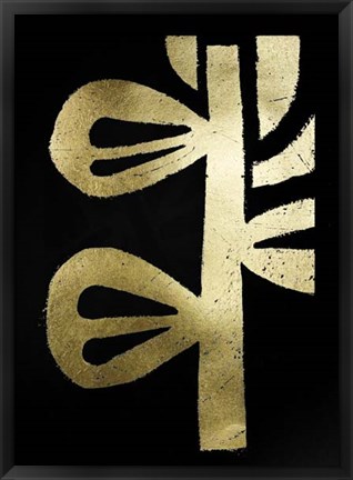 Framed Gold Foil Symbiotic V on Black Print