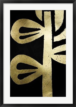 Framed Gold Foil Symbiotic V on Black Print