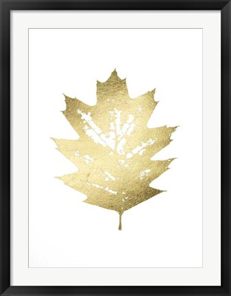 Framed Gold Foil Leaf I Print