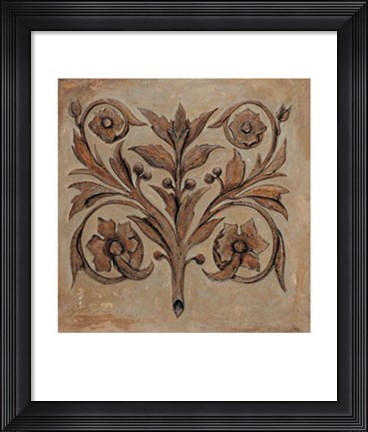 Framed Decorative Scroll I Print