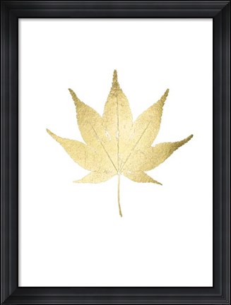 Framed Gold Foil Leaf IV Print