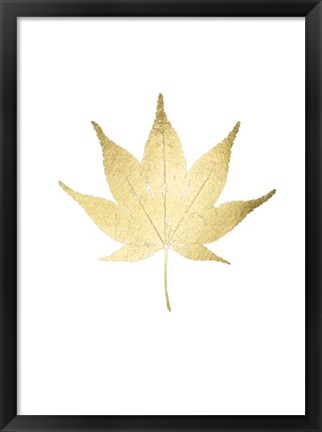 Framed Gold Foil Leaf IV Print