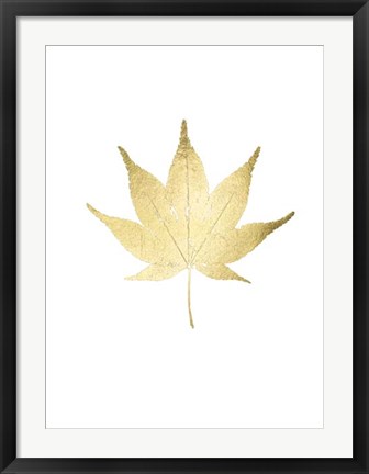 Framed Gold Foil Leaf IV Print