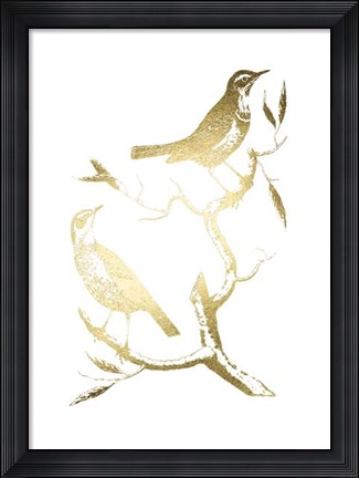 Framed Gold Foil Birds I Print