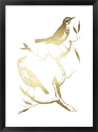 Framed Gold Foil Birds I Print