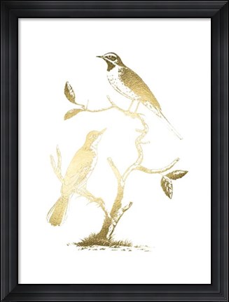 Framed Gold Foil Birds II Print