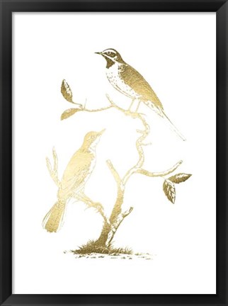 Framed Gold Foil Birds II Print